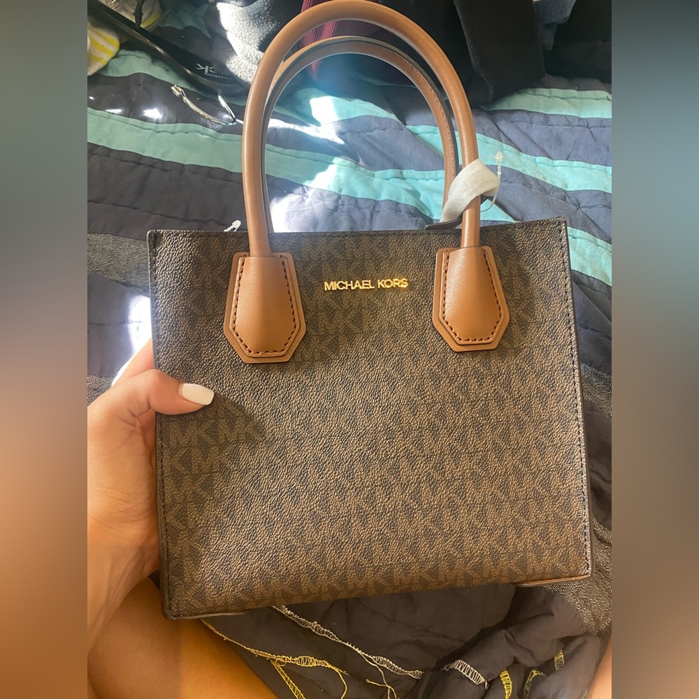 Michael Kirs Brown Logo Bag